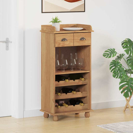 Vidaxl wijnkast askim honing wax 57 x 37 x 114 cm massief grenenhout