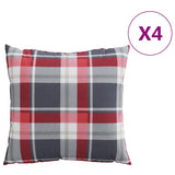 Vidaxl bankkussens 4 stuks rood geruit patroon 50x50 cm stof