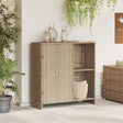 Vidaxl opbergkast met plank met opslag beige 100 x 36 x 102 cm rattan