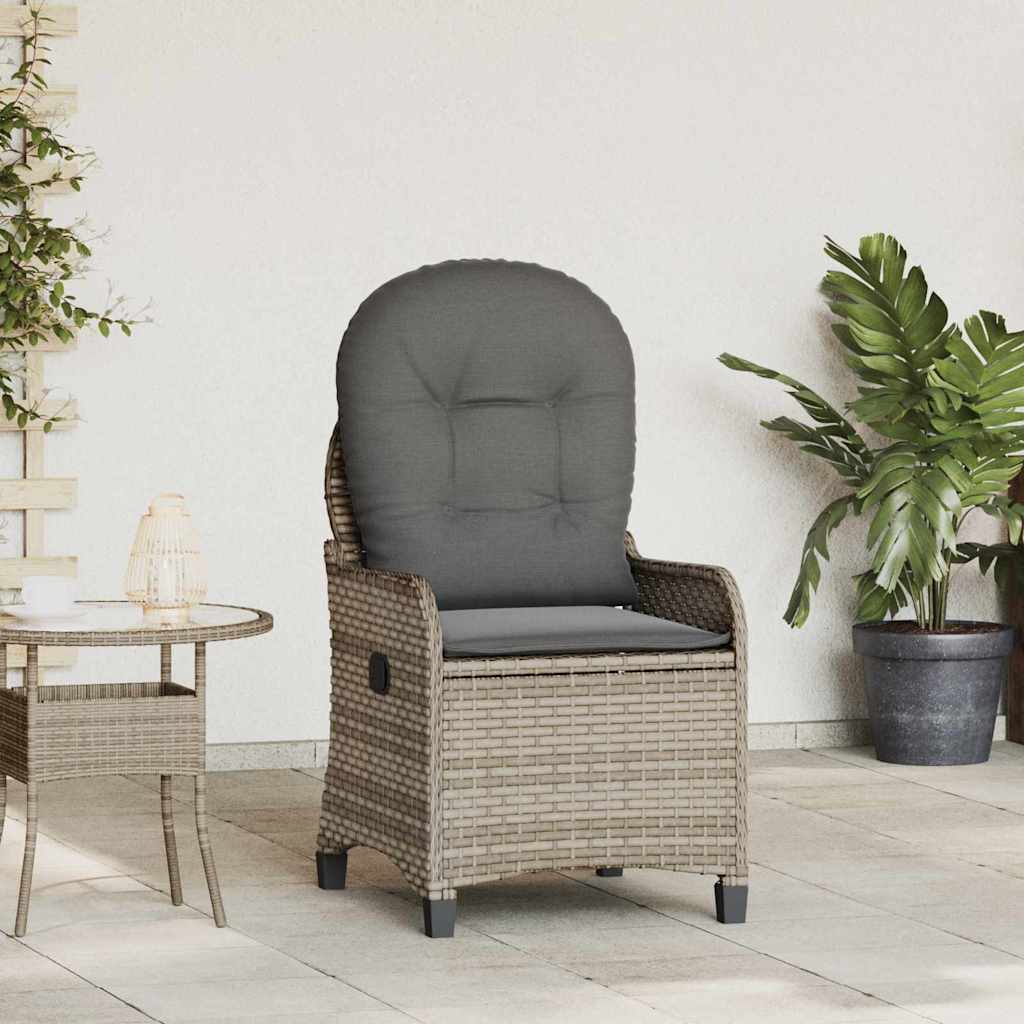 Vidaxl ligstoel grijs poly rattan