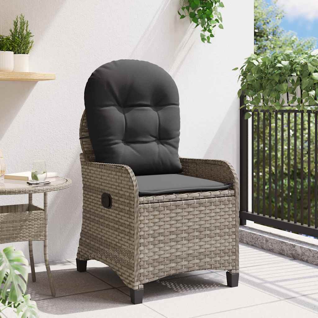 Vidaxl ligstoel grijs poly rattan