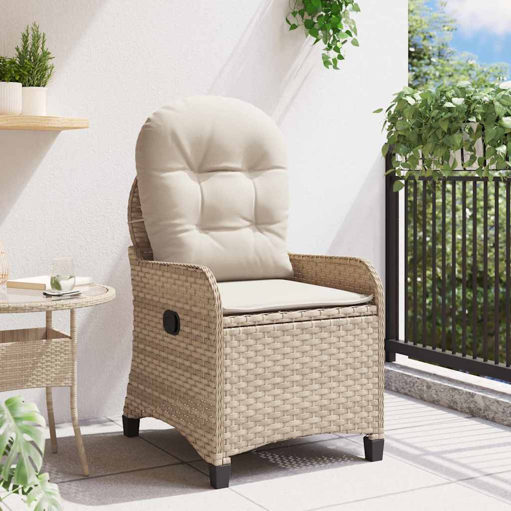 Vidaxl ligstoel beige poly rattan