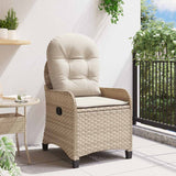 Vidaxl ligstoel beige poly rattan
