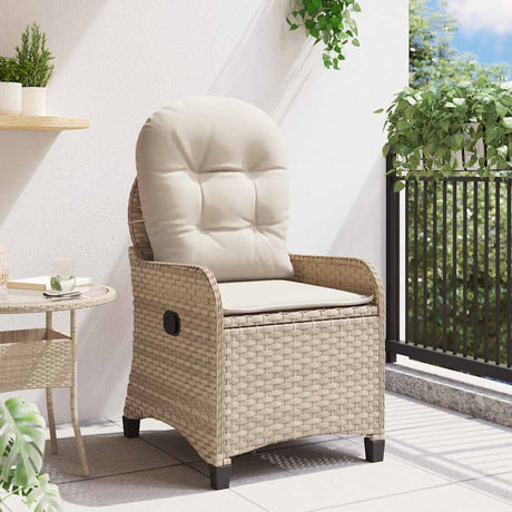 Vidaxl ligstoel beige poly rattan
