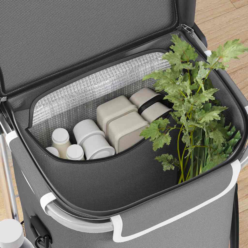 Vidaxl winkel trolley grijs 36,5 x 46,5 x 100,5 cm oxford stof