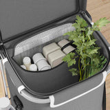 Vidaxl winkel trolley grijs 36,5 x 46,5 x 100,5 cm oxford stof