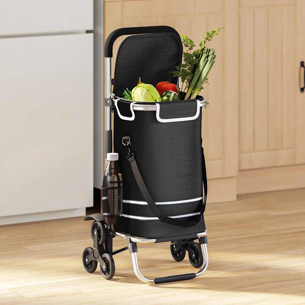 Vidaxl winkel trolley zwart 47 x 39 x 100,5 cm oxford stof
