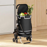 Vidaxl winkel trolley zwart 47 x 39 x 100,5 cm oxford stof