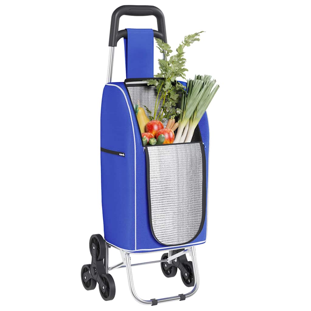 Vidaxl winkel trolley blauw 39,5 x 33 x 93 cm oxford stof