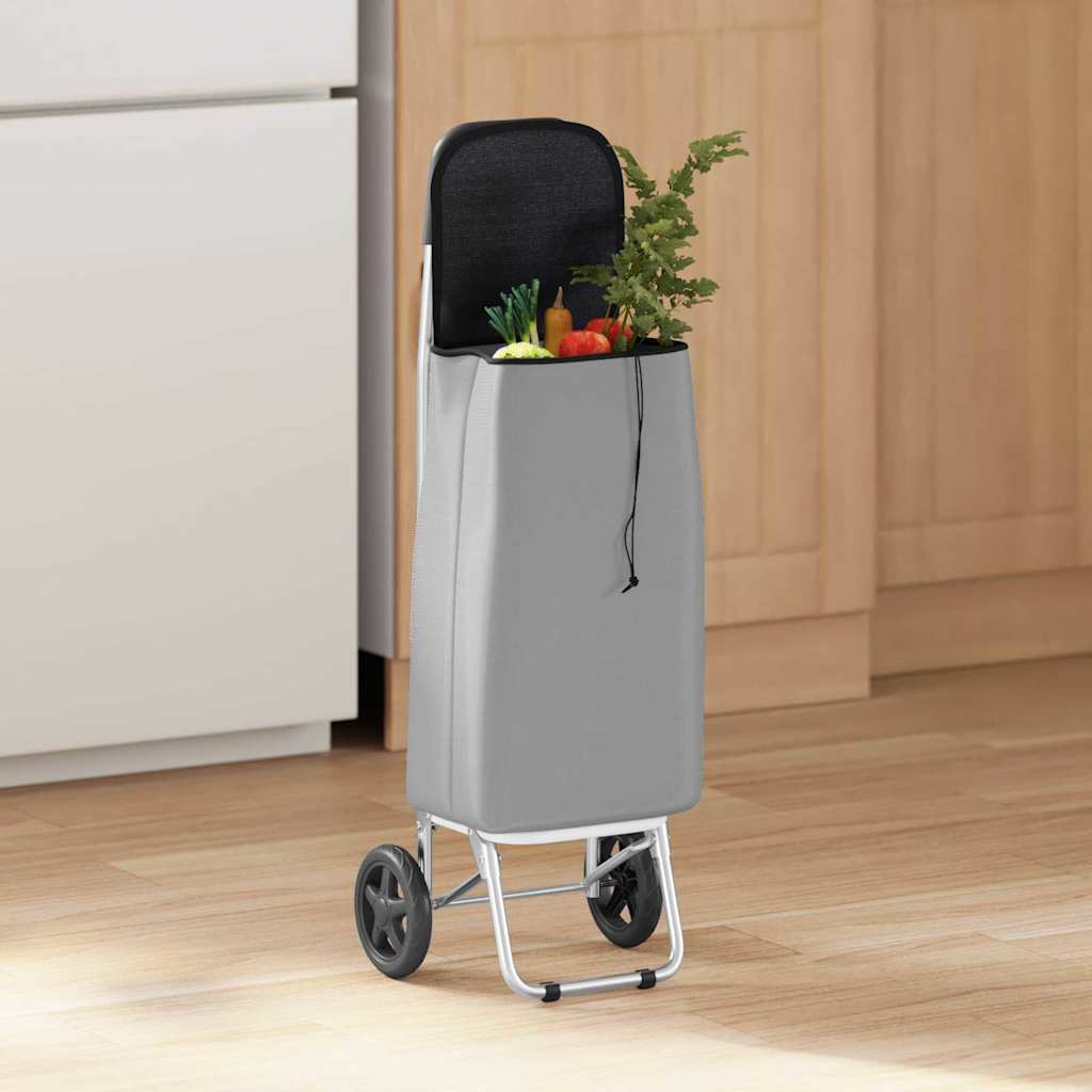 Vidaxl winkel trolley grijs 35 x 28 x 92 cm oxford stof