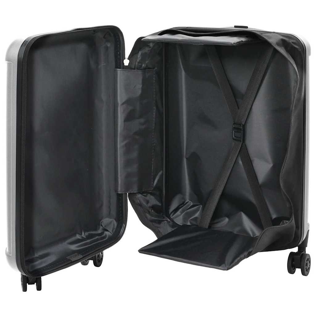 Vidaxl koffer met slot zilver 34 x 23 x 55.5 cm abs kunststof