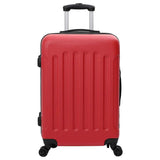 Vidaxl koffer met slot 3 pcs rood 50 x 31 x 78 cm abs kunststof