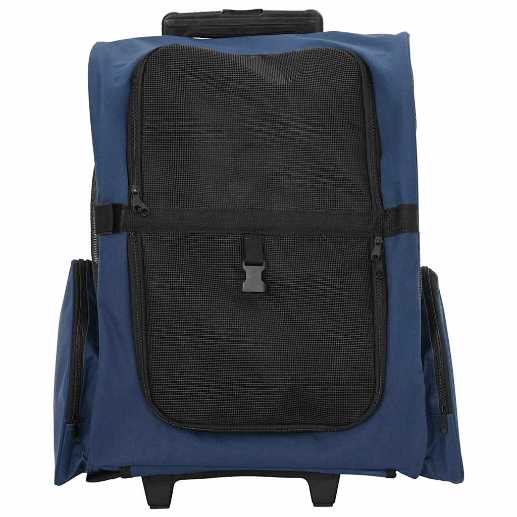 Vidaxl huisdierentrolley 3-in-1 48x32x(57-106) cm oxford stof blauw