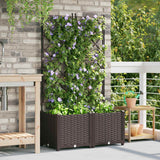 Vidaxl plantenbak 2 st bruin 80 x 40 x 143 cm pp