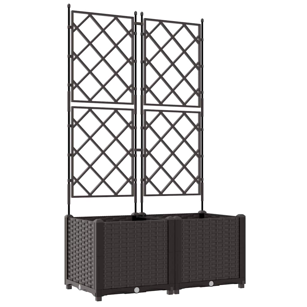 Vidaxl tuin bloempot 2 pcs bruin 80 x 40 x 143 cm staal