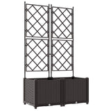 Vidaxl tuin bloempot 2 pcs bruin 80 x 40 x 143 cm staal