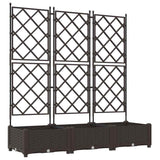 Vidaxl tuin bloempot 3 pcs bruin 120 x 40 x 125,5 cm staal