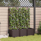 Vidaxl tuin bloempot 3 pcs bruin 120 x 40 x 143 cm staal