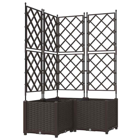 Vidaxl tuin bloempot 3 pcs bruin 80 x 80 x 143 cm staal