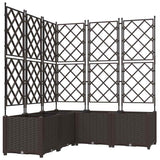 Vidaxl tuin bloempot 5 pcs bruin 120 x 120 x 143 cm staal