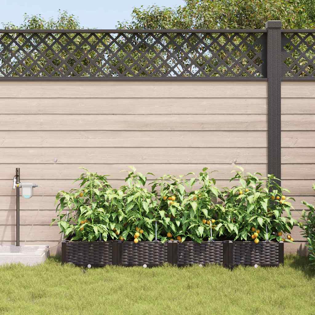 Vidaxl tuin bloempot 4 pcs bruin staal