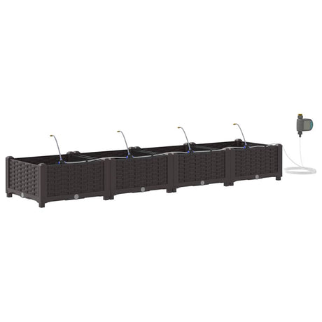Vidaxl tuin bloempot 4 pcs bruin staal