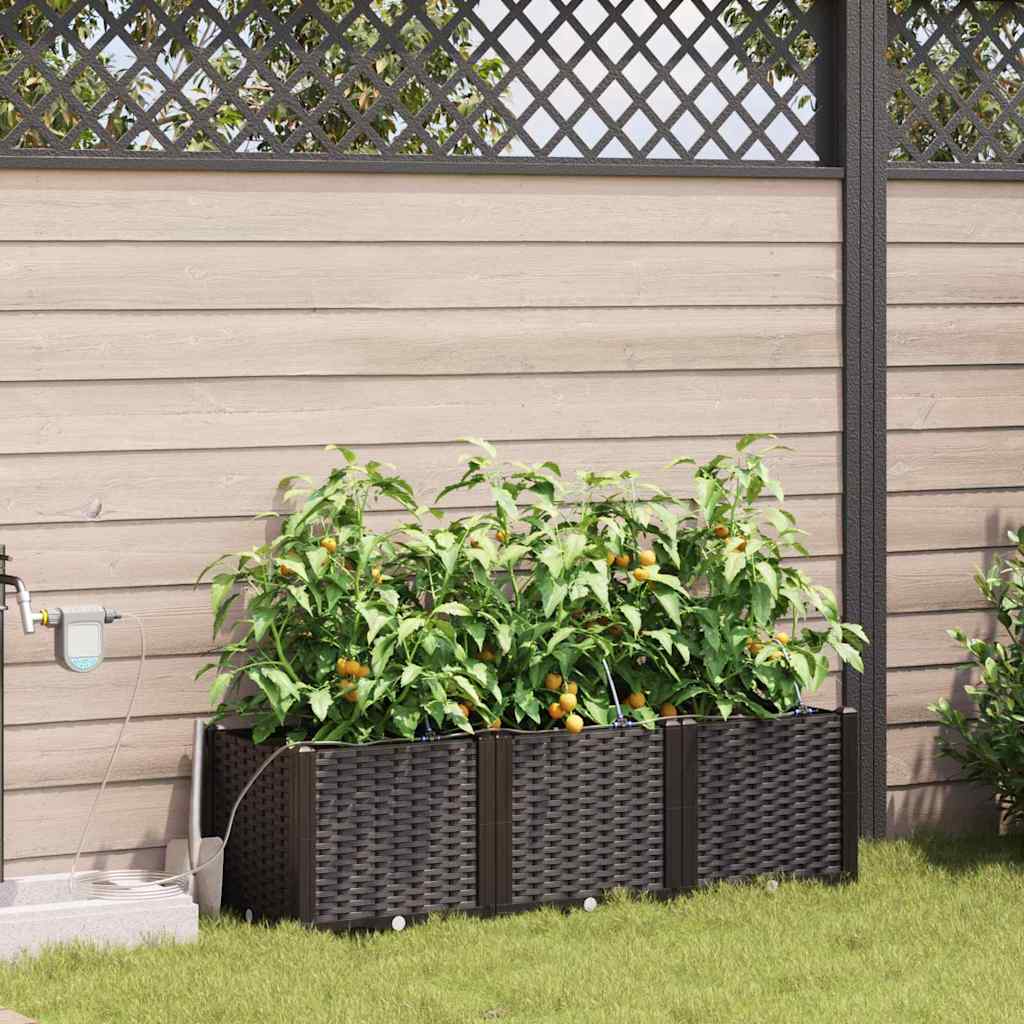 Vidaxl tuin bloempot 3 pcs bruin staal