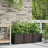 Vidaxl tuin bloempot 3 pcs bruin staal