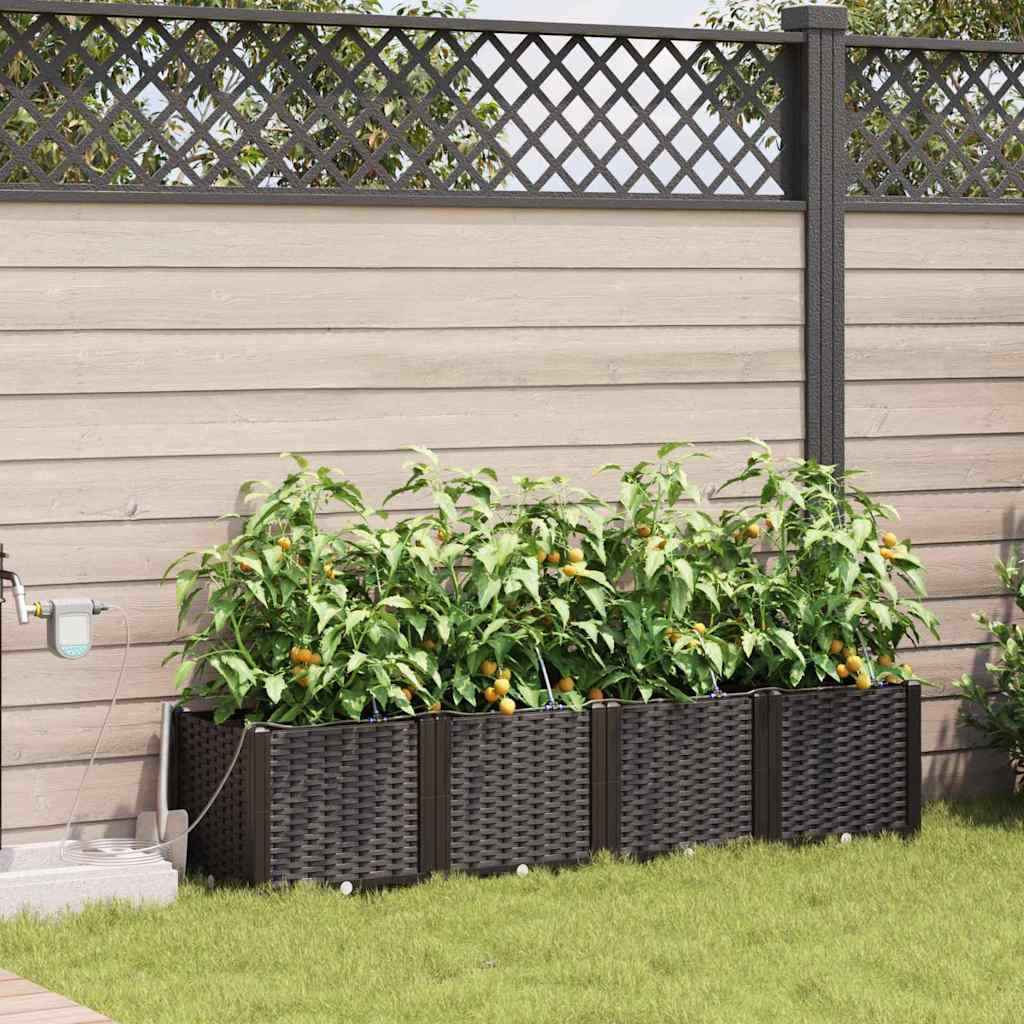 Vidaxl tuin bloempot 4 pcs bruin staal