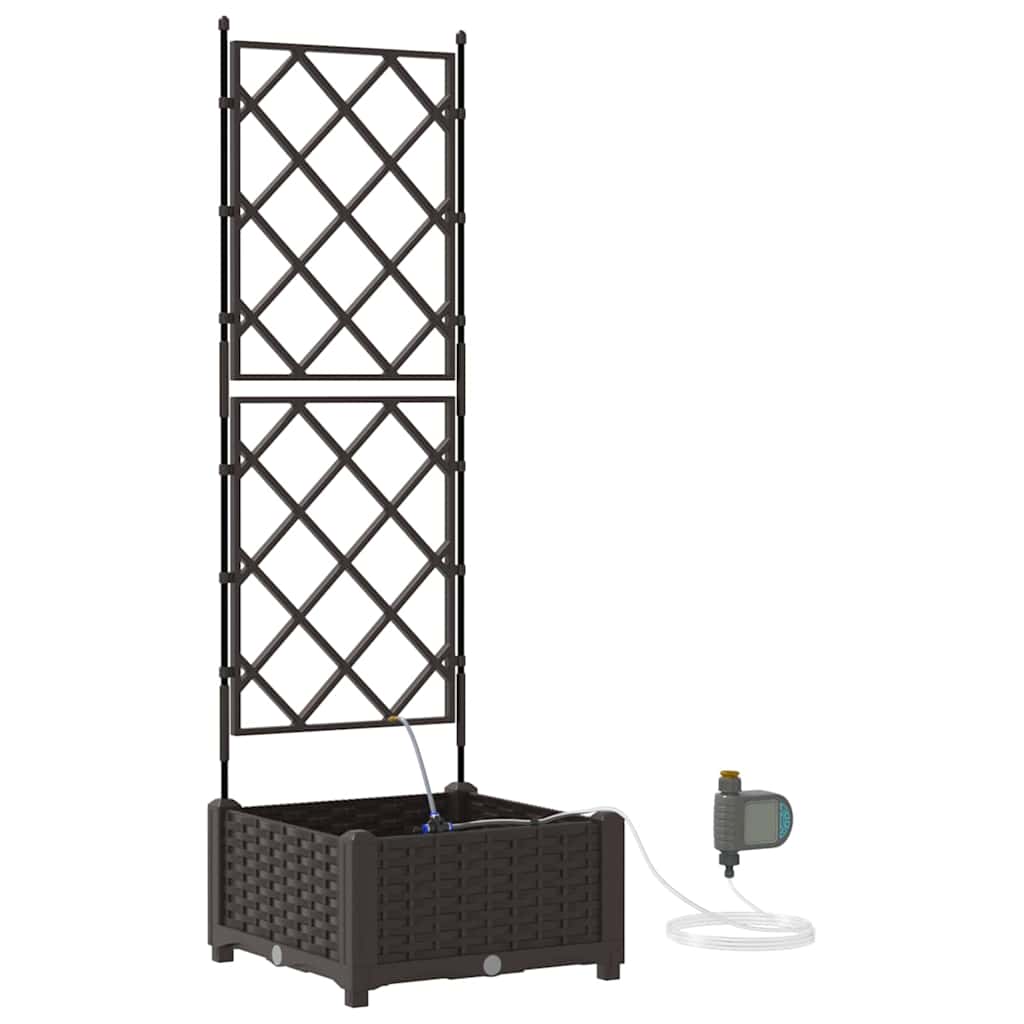 Vidaxl tuin bloempot bruin 40 x 40 x 126 cm staal