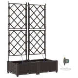 Vidaxl tuin bloempot 2 pcs bruin staal