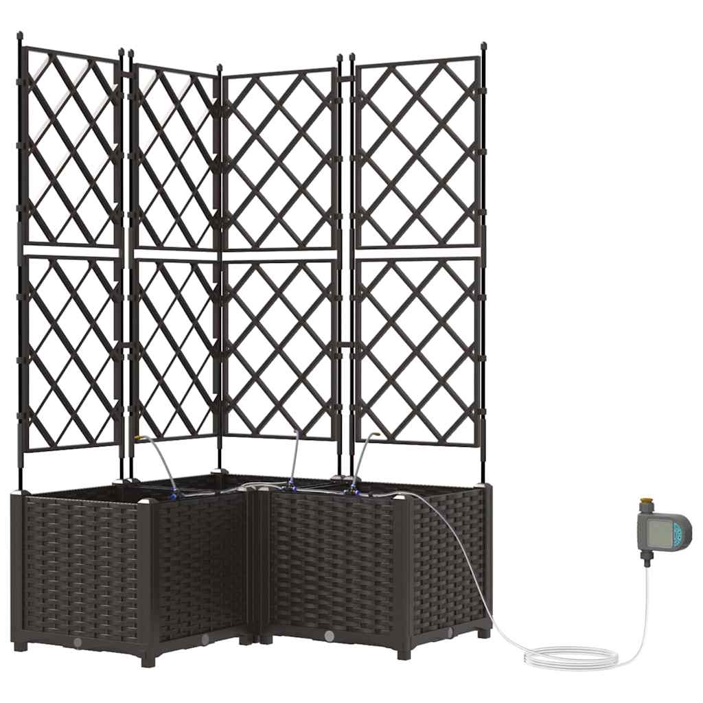 Vidaxl tuin bloempot 3 pcs bruin staal