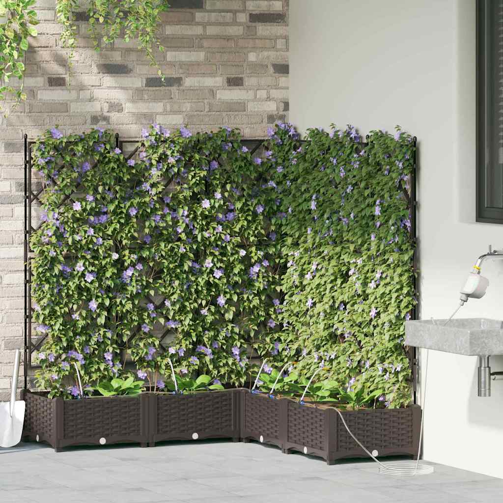 Vidaxl tuin bloempot 5 pcs bruin staal