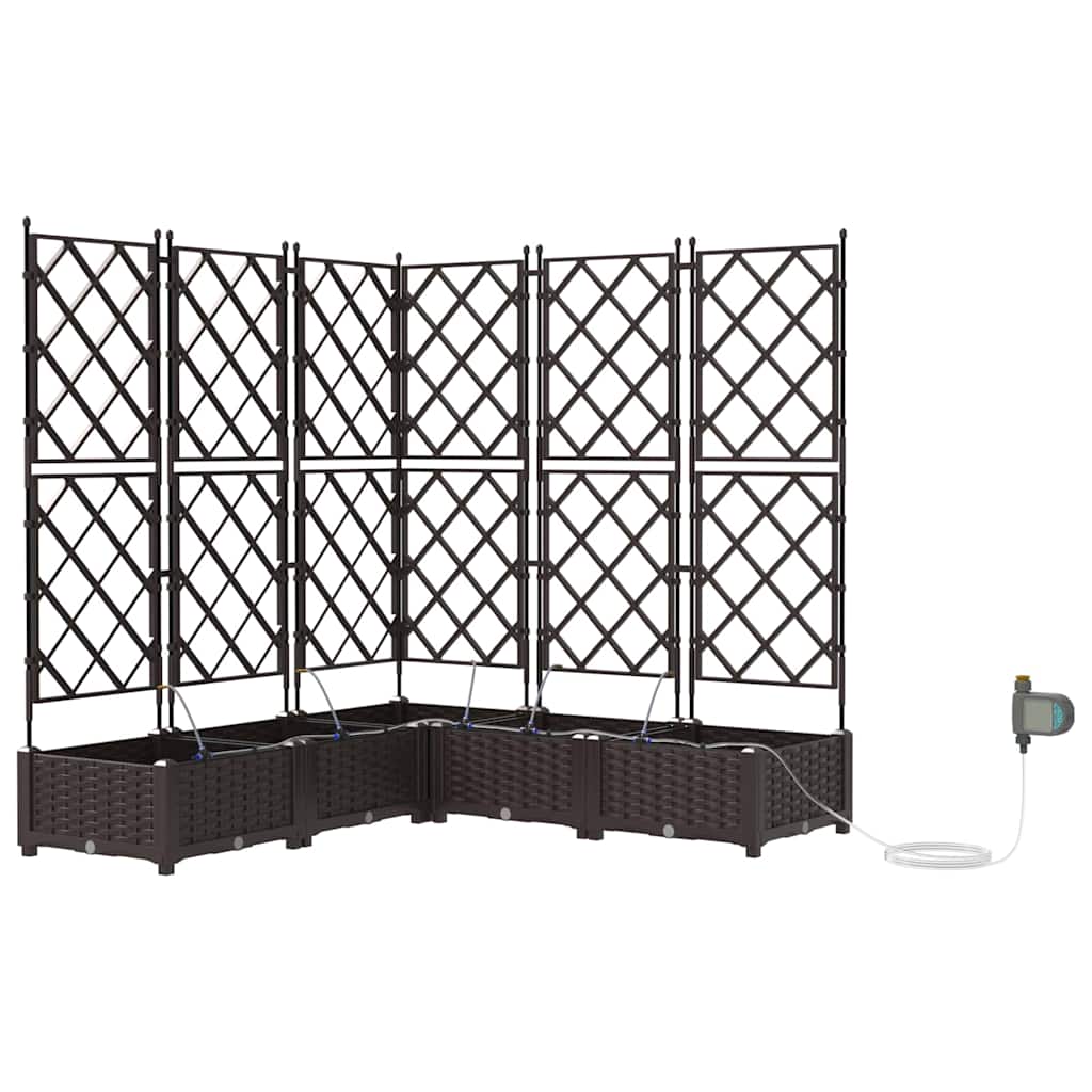 Vidaxl tuin bloempot 5 pcs bruin staal