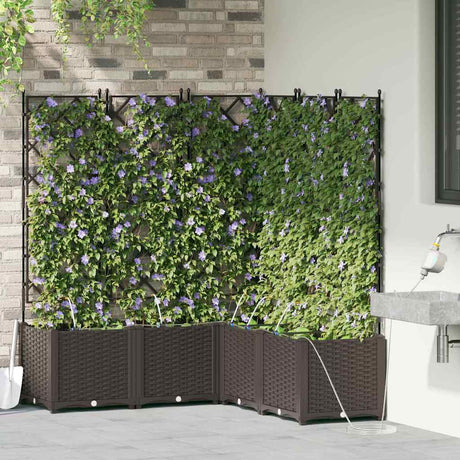 Vidaxl tuin bloempot 5 pcs bruin staal