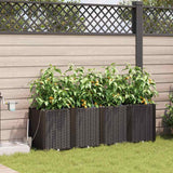 Vidaxl tuin bloempot 4 pcs bruin staal