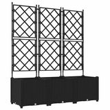Vidaxl tuin bloempot 3 pcs zwart 120 x 40 x 143 cm staal