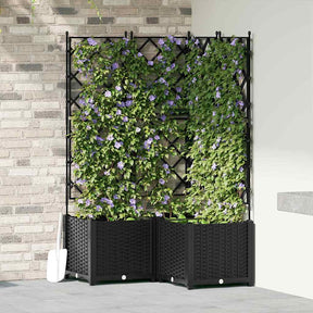 Vidaxl plantenbak 3 st zwart 80 x 80 x 143 cm pp