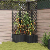 Vidaxl plantenbak 3 st zwart 80 x 80 x 143 cm pp