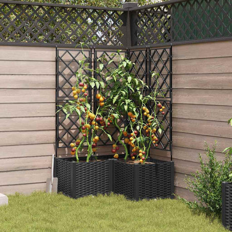 Vidaxl plantenbak 3 st zwart 80 x 80 x 143 cm pp