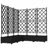 Vidaxl tuin bloempot 5 pcs zwart 120 x 120 x 125,5 cm staal