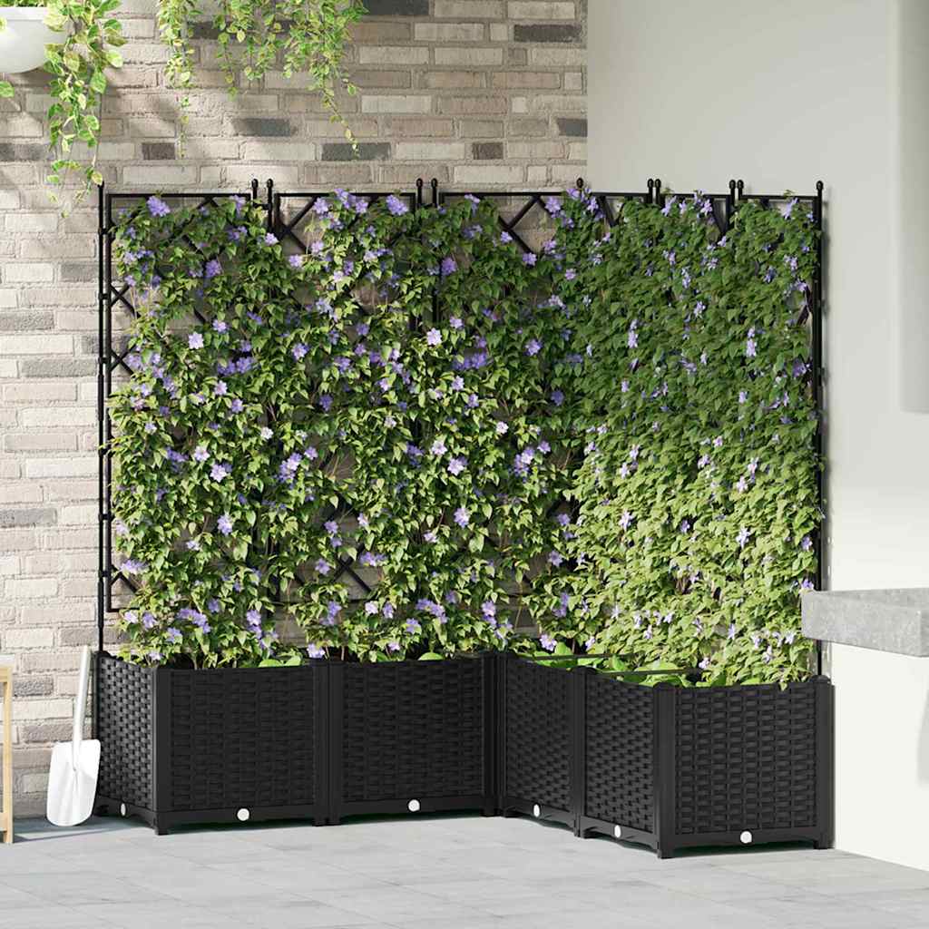 Vidaxl tuin bloempot 5 pcs zwart 120 x 120 x 143 cm staal