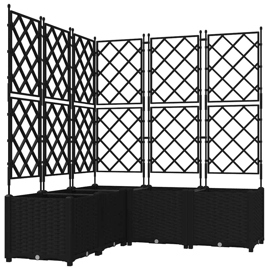 Vidaxl tuin bloempot 5 pcs zwart 120 x 120 x 143 cm staal