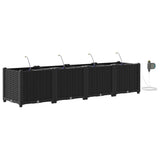 Vidaxl tuin bloempot 4 pcs zwart staal