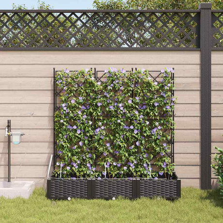 Vidaxl tuin bloempot 3 pcs zwart staal