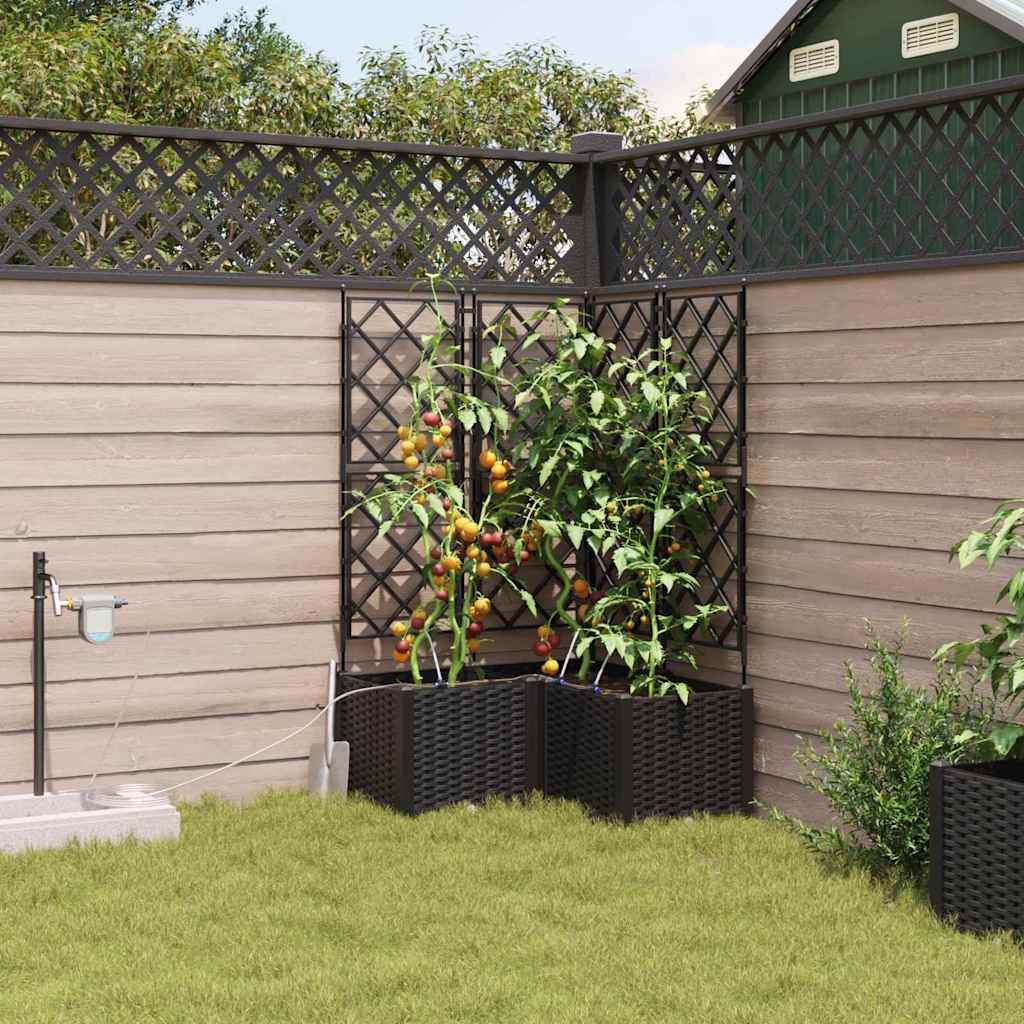 Vidaxl tuin bloempot 3 pcs zwart staal