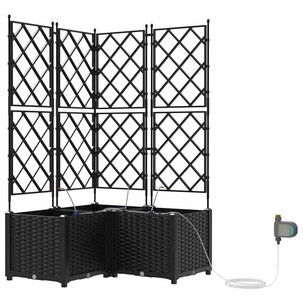 Vidaxl tuin bloempot 3 pcs zwart staal