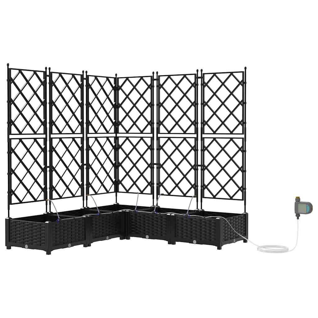 Vidaxl tuin bloempot 5 pcs zwart staal