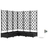 Vidaxl tuin bloempot 5 pcs zwart staal