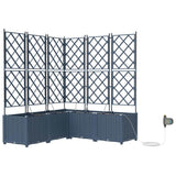 Vidaxl tuin bloempot grijs 40 x 40 x 125,5 cm staal